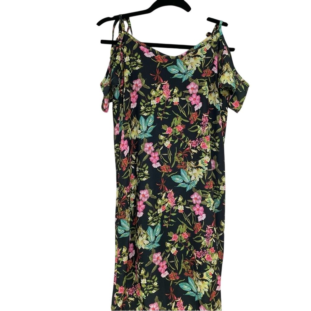 NSR Nordstrom Floral Cold Shoulder Midi Dress Womens S Ruffled Romantic Summer